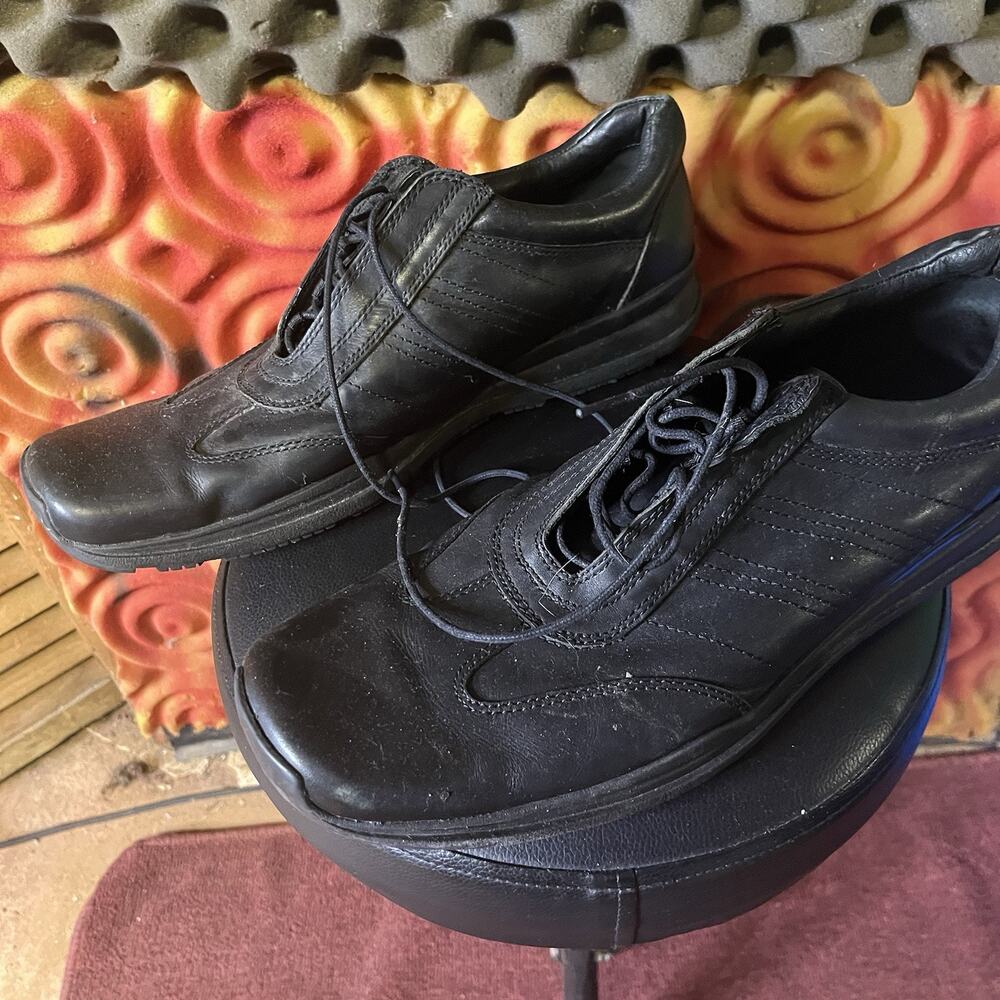 KENNETH COLE REACTION Black Leather Casual Shoes Size 11 Lace Up Men’s